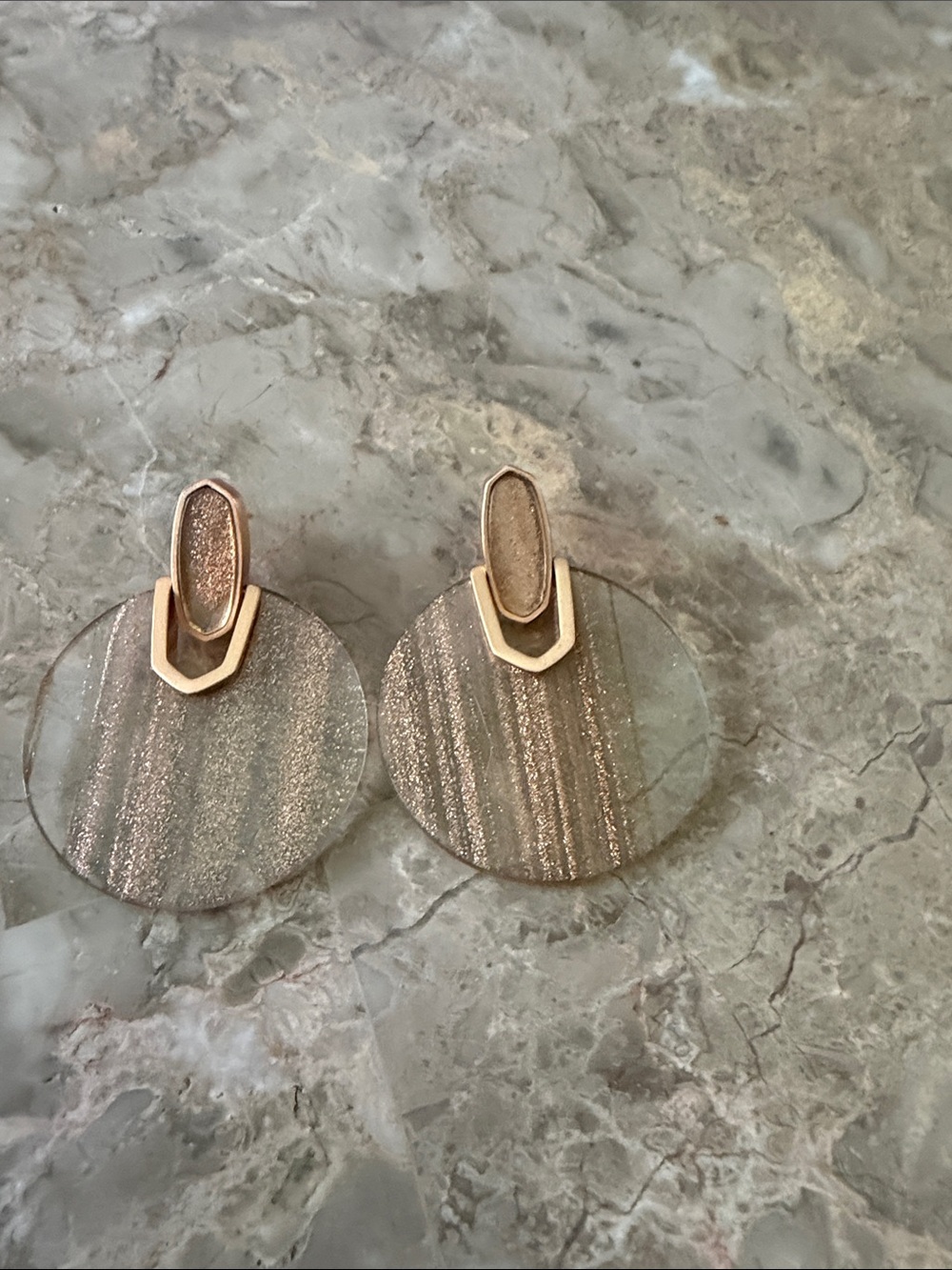 Kendra Scott Shimmering Gold Round Drop Earrings